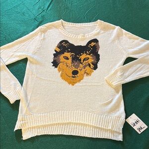 NWOT POL Cream Lightweight Crew Neck Sweater Size XS